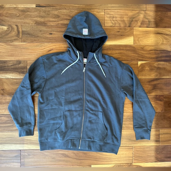 Levi's Other - Levi’s Grey Thermal Lined Zip-Up Relaxed Fit Hoodie NWT Size Large